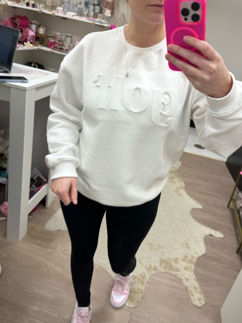 Golf Embroidered White Sweatshirt - Picture 9 of 15
